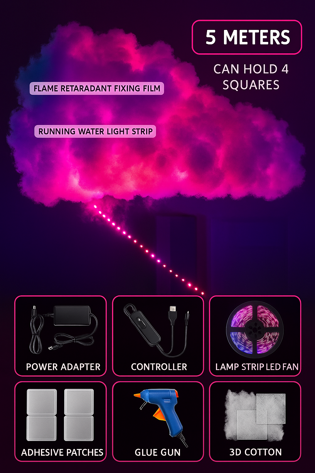 ☁️ Glowify™ ThunderGlow Cloud — Lampe Nuage 3D RGB • Ambiance Immersive & Effet Orage Lumineux**