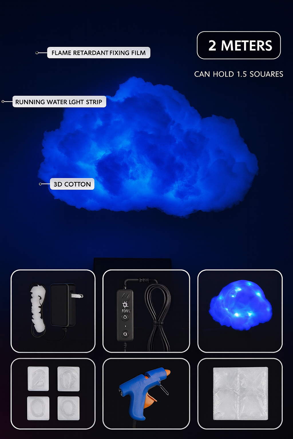 ☁️ Glowify™ ThunderGlow Cloud — Lampe Nuage 3D RGB • Ambiance Immersive & Effet Orage Lumineux**