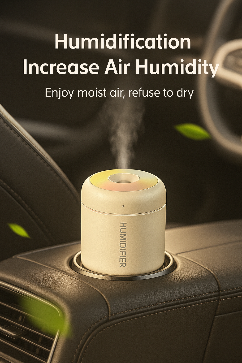 Humidificateur Élégant 180ML – Brume Fine & Lumière LED Apaisante
