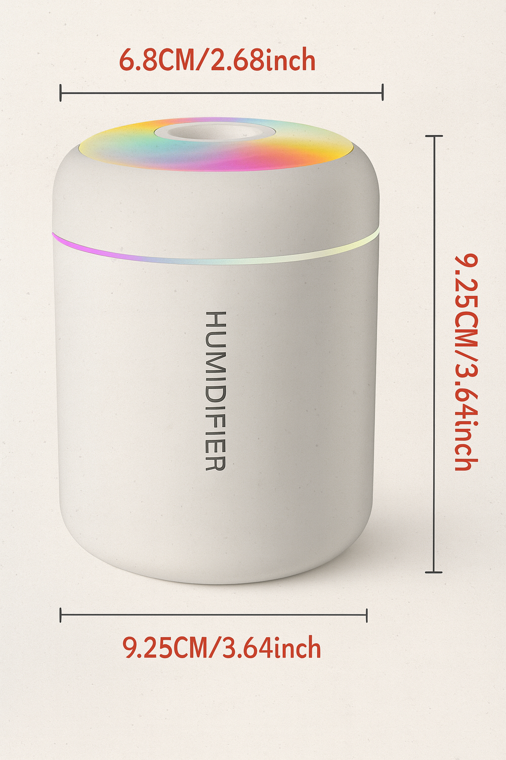 Humidificateur Élégant 180ML – Brume Fine & Lumière LED Apaisante