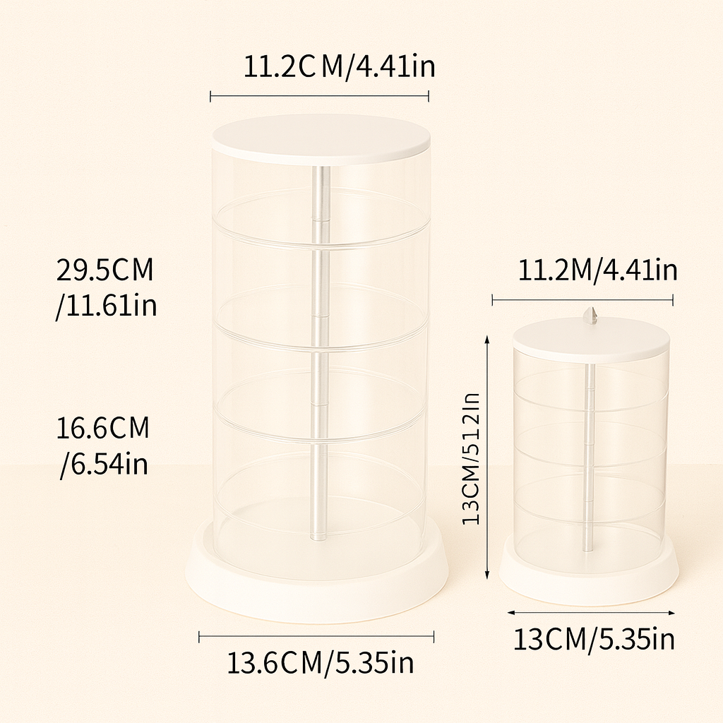 Boîte Rotative à Bijoux & Accessoires Cheveux – 3/4/5 Niveaux