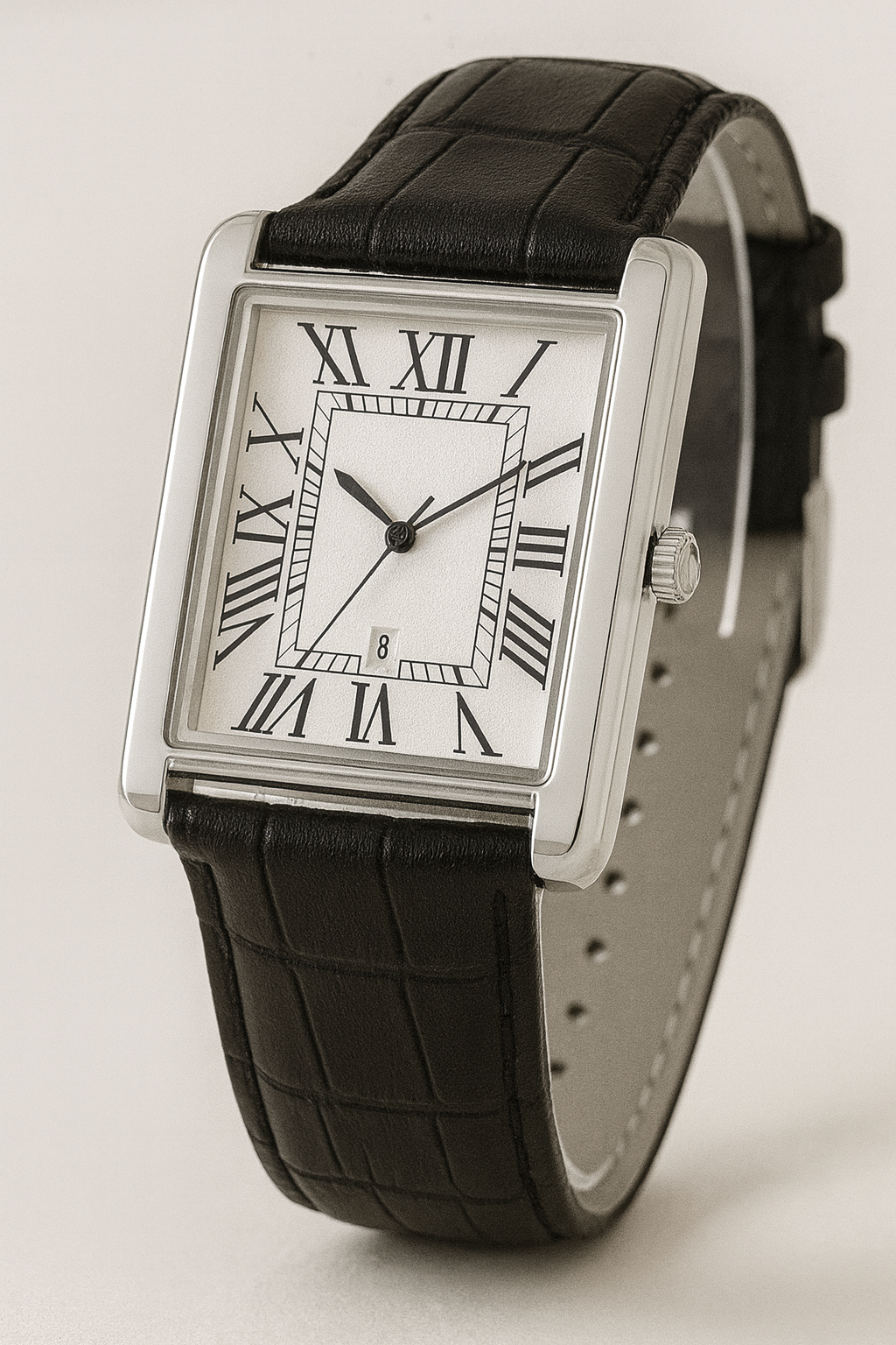 Montre Homme Cadeau – Style Carré Élégant & Bracelet Cuir