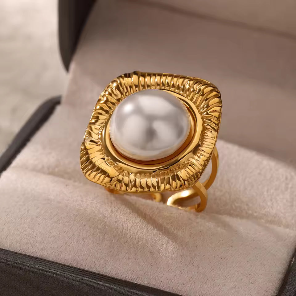 Bague Dorée Cœur Zircon – Luxe, Ajustable & Ultra Brillante