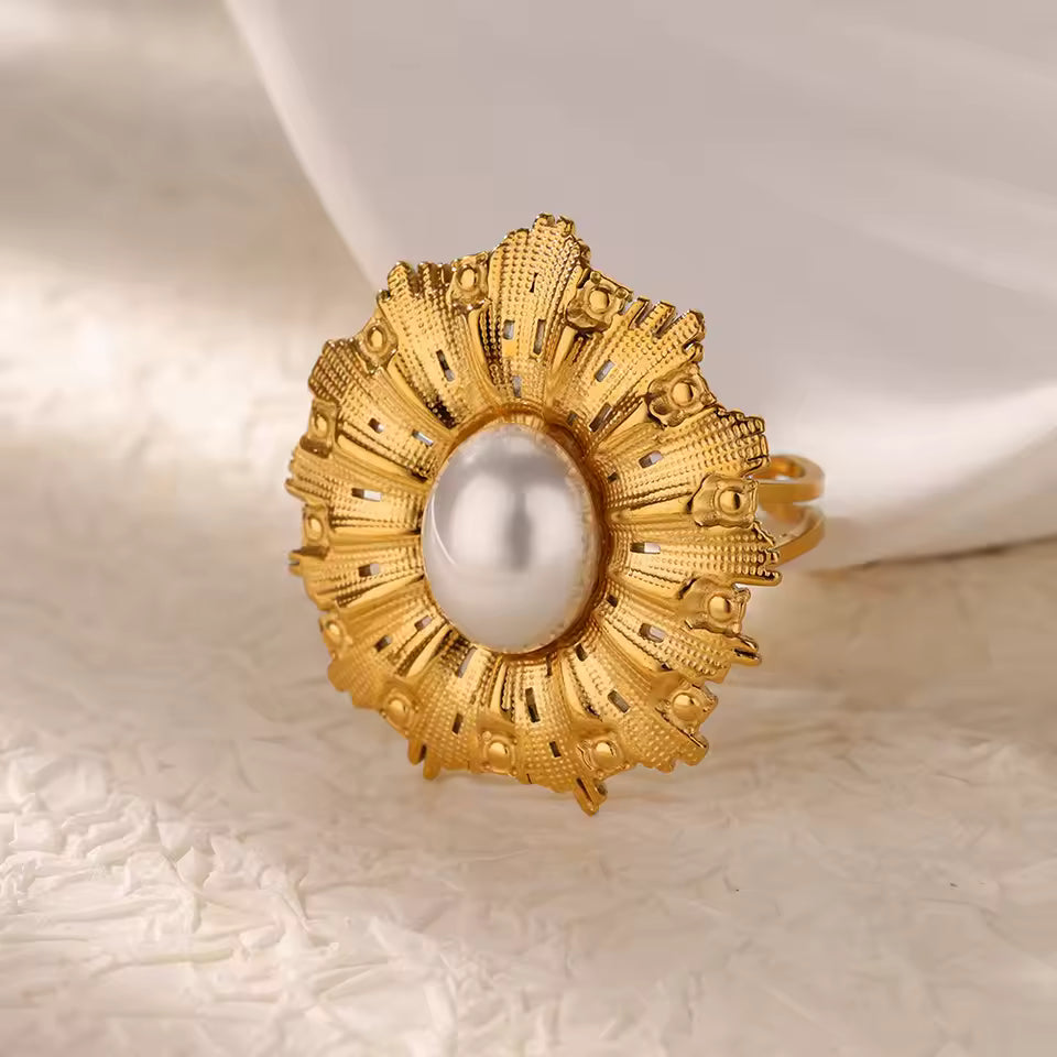 Bague Dorée Cœur Zircon – Luxe, Ajustable & Ultra Brillante